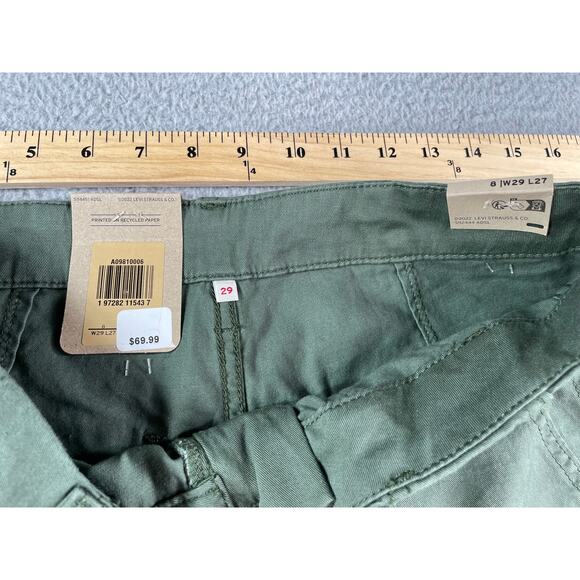 Levi's Pants Womens W29 L27 Green Combat Surplus Straight High-Rise Khaki NWT - Picture 2 of 10